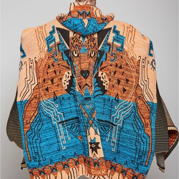 Chekanka Unisex Balam Poncho / Cape Multicolor One Size Fits All​​​​​ - Picture 12 of 15